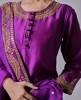 Cotton Silk Purple Embroidered Sharara Suit